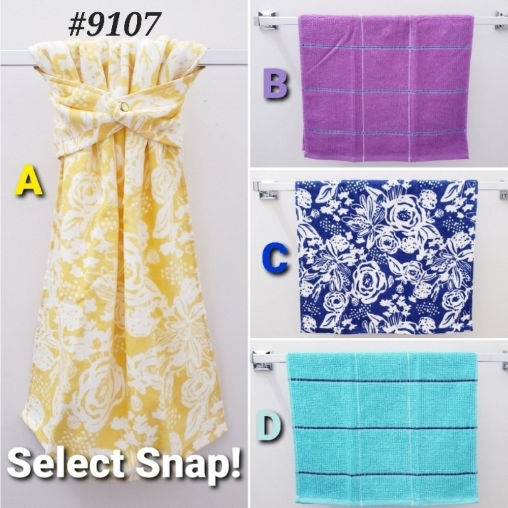 ❤️NEW!❤️ #9107 ■Pioneer Woman Hang'N'Snap HAND Towel *Select your snap🤍